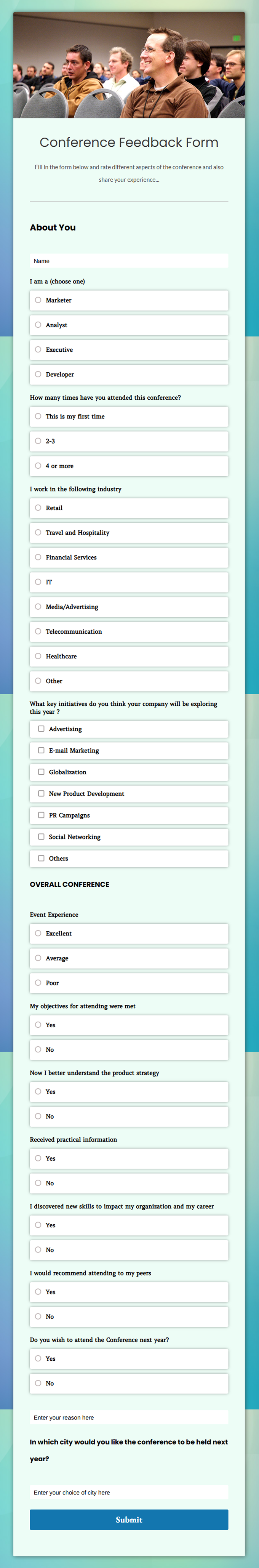 Form template